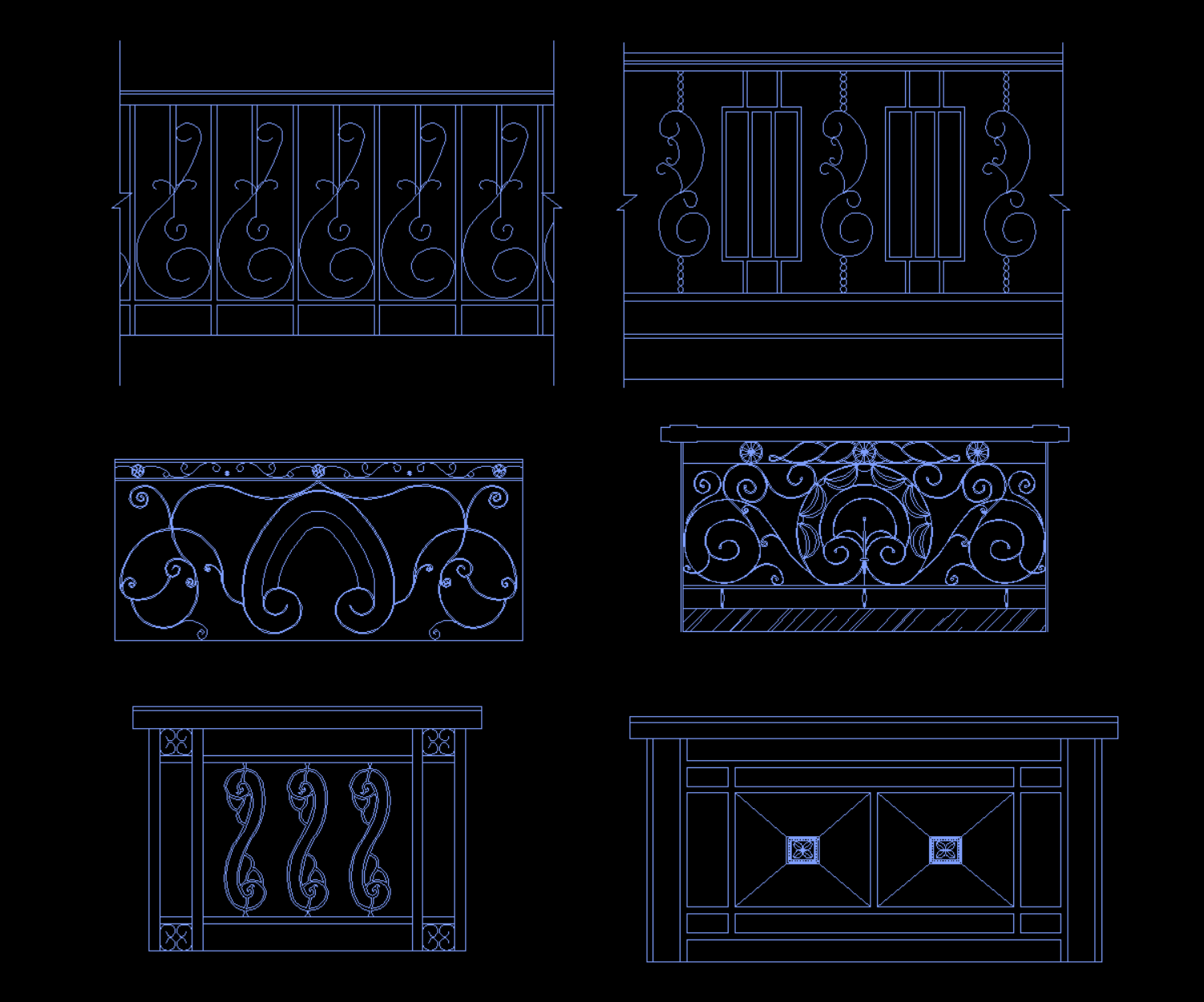 CAD欧式护栏插图